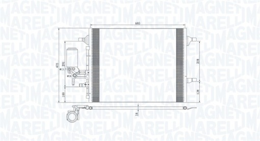 Condensator climatizare (cu uscator) potrivit VOLVO S60 II, S80 II, V60 I, V70 III, XC60 I, XC70 II 1.5-3.2 05.08-12.18