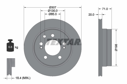 Disc frana Spate Dreapta/Stanga potrivit SSANGYONG KYRON, REXTON, REXTON / REXTON II, REXTON W / REXTON 2.0D-3.2 04.02-