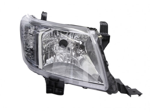 Far Dreapta (H4, electric, fara motoras, culoare insertie: cromat, culoare semnalizator: transparent) potrivit TOYOTA HILUX VII
