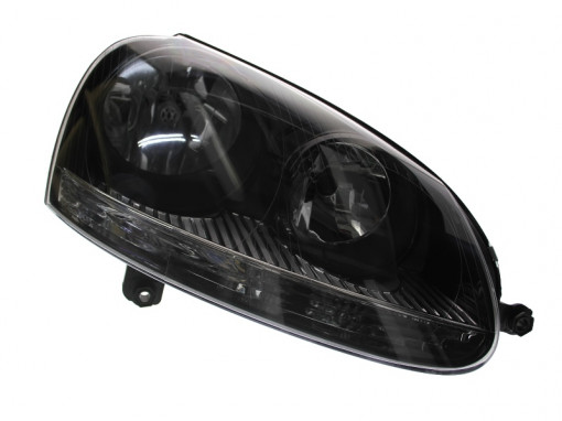 Far dreapta (H7, reglaj electric, cu motoras, fundal negru) VW GOLF 2003-2009 - Img 1