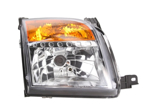 Far fata Dreapta (H4, electric, cu motor, culoare insert: cromat, culoare semnalizator: portocaliu) potrivit FORD FUSION -12.12