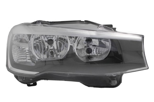 Far fata Dreapta (H7/H7/PY21W/W21W/W5W, electric, cu motor, culoare insert: cromat, culoare semnalizator: transparent) potrivit BMW X3 (F25), X4 (F26)