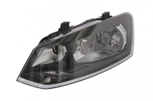 Far stanga (H4, electric, cu motoras, fundal negru) VW POLO