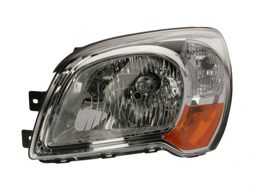 Far Stanga (H4, electric, fara motoras, culoare insertie: cromat, culoare semnalizator: galben) potrivit KIA SPORTAGE II, SPORTAGE III