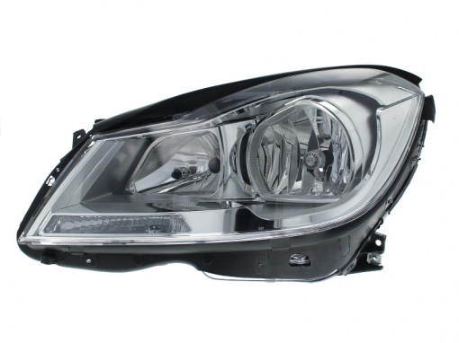 Far stanga (H7, reglaj electric, cu motoras, fundal cromat) MERCEDES Clasa C (C204), C T-MODEL (S204), C (W204)