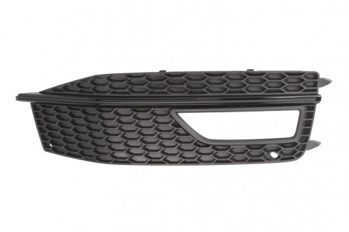 Grila bara Dreapta S, cu locas proiector, plastic, negru potrivit AUDI A4 ALLROAD B8, A4 B8 11.07-05.16 11.11-12.15