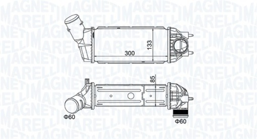 Intercooler potrivit CITROEN C4, C4 I; PEUGEOT 307, 307/KOMBI 1.6D/2.0D 10.03-07.11
