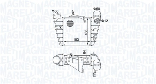 Intercooler potrivit SEAT CORDOBA, IBIZA III; SKODA FABIA I, FABIA I PRAKTIK, FABIA II, ROOMSTER, ROOMSTER PRAKTIK; VW FOX, POLO IV 1.4-1.9D 08.99-