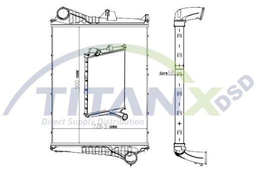 Intercooler potrivit VOLVO FH, FH12, FH16, FM, FM II, FM10, FM12, FM7, FM9, FMX D10A320-D9B380 08.93-