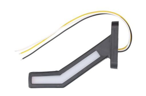 Lumina clarificare stanga, portocaliu/rosu/alb, LED, suprafata, lungime cablu 400mm, cu brat lung, 12/24V (indicator dinamic; tip: neon; cu functie de semnalizator spate)
