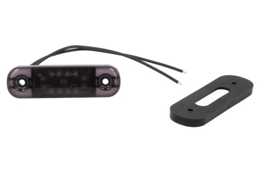 Lumina delimitare stanga/dreapta, forma: oval, rosu/fumuriu, LED, inaltime 24mm; latime 84mm; adancime 25mm lungime cablu 240mm, 12/24V (IP6K9K)