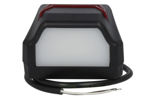 Lumina numar inmatriculare (LED, 12/24V, culoare: negru, culoare sticla: rosu/alb, 58x70x93,5mm, lungime cablu: 500mm, cu lumină de poziţie)