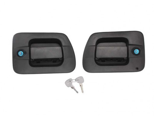 Maner set stanga/dreapta exterior, cu chei, cu incuietoare, negru IVECO EUROCARGO I-III, EUROTECH MH, EUROTECH MP, STRALIS intre 2003-2010