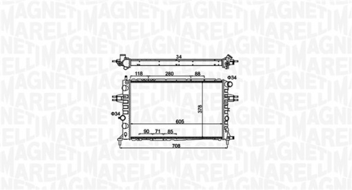 Radiator motor potrivit OPEL ASTRA G, ASTRA G/KOMBI, ZAFIRA A 1.7D/1.8/2.0D
