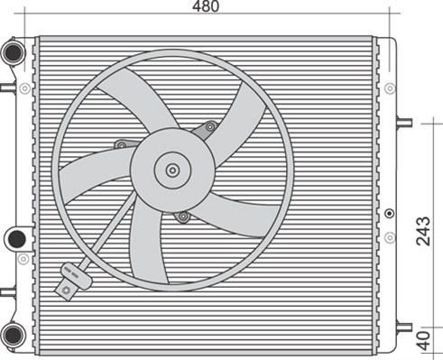 Radiator motor potrivit SEAT CORDOBA, IBIZA III, IBIZA IV, IBIZA IV SC, IBIZA IV ST; SKODA FABIA I, FABIA I PRAKTIK, FABIA II, FABIA III, RAPID, ROOMSTER, ROOMSTER PRAKTIK 1.0-1.9D