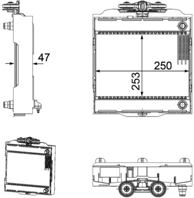 Radiator motor Stanga potrivit BMW 5 (F10), 5 (F11), 5 GRAN TURISMO (F07), 6 (F12), 6 (F13), 6 GRAN COUPE (F06), 7 (F01, F02, F03, F04) 3.0-4.4