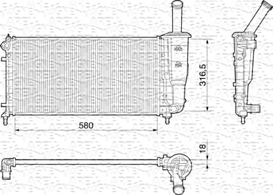 Radiator racire motor potrivit FIAT PUNTO, PUNTO/HATCHBACK 1.2-1.2LPG 09.99-03.12