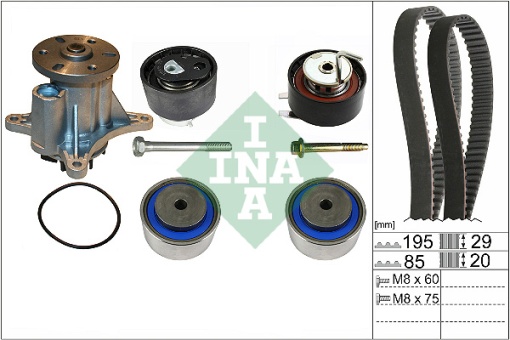 Set pompa apa + curea dintata potrivit CITROEN C5 III, C6; PEUGEOT 407, 607 2.7D 12.04-