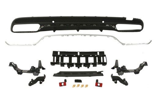 Spoiler bara Spate (cu paranteze de montaj; cu sipci cromate, AMG STYLING, cu suport de gauri, negru) MERCEDES C (A205), C (C205), C T-MODEL (S205), C (W205) KABRIOLET-LIMUZÍNA 12.13-04.23 - Img 1