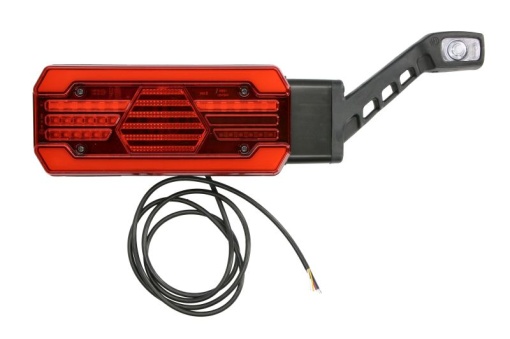 Stop spate dreapta (LED, 12/24V, cu intermitent, cu lumina de ceata, lumina de marșarier, cu lumina stop, lumini parcare, reflector, cu lampă cu braț prelungit, lungimea cablu : 2m)