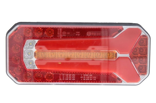 Stop spate stanga/dreapta (LED, 12/24V, cu intermitent, cu lumini ceata, lumina de marșarier, cu stop, lumina de parcare, cu iluminare placuta, reflector, conector: WAS 7)