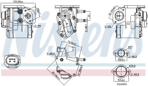 Supapa EGR potrivit AUDI A3; SKODA OCTAVIA II; VW EOS, GOLF PLUS V, GOLF V, JETTA III, PASSAT B6, POLO IV, TOURAN 1.4/1.6 02.02-10.10