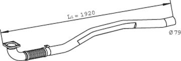 Teava esapament (lungime:1840/1920mm) potrivit IVECO EUROCARGO I-III F4AE0681A-F4AE3681E 09.00-09.15