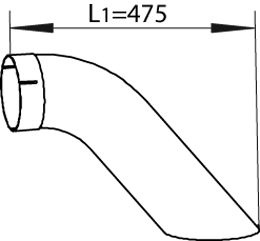 Teava esapament (lungime:475mm) EURO 4 potrivit MERCEDES TRAVEGO (O 580); SETRA 400 OM457.941-OM542.966 10.01-