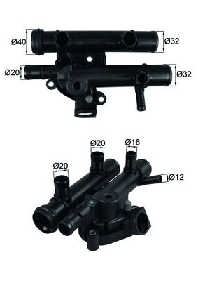 Termostat lichid racire (83°C, in carcasa) potrivit NISSAN INTERSTAR, PRIMASTAR; OPEL MOVANO A, VIVARO A; RENAULT AVANTIME, ESPACE III, ESPACE IV, LAGUNA II, MASTER II 2.2D/2.5D 07.00- - Img 1