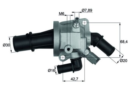 Termostat lichid racire (88°C, in carcasa) potrivit FIAT 500, 500 C, DOBLO, DOBLO/MINIVAN, IDEA, PALIO, PANDA, PANDA/HATCHBACK, PUNTO, PUNTO/HATCHBACK, SIENA; FORD KA; LANCIA MUSA 1.3D 06.03-