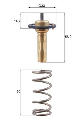 Termostat lichid racire (89°C) potrivit VOLVO S60 II, S80 II, V40, V60 I, V70 III; FORD C-MAX II, FIESTA VI, FOCUS III, FOCUS III/HATCHBACK, GALAXY II, GALAXY MK II 1.6/1.6ALK 04.10-12.19