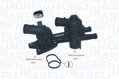 Termostat lichid racire (95°C, in carcasa, cu senzor) potrivit AUDI A1; SEAT ALHAMBRA, IBIZA IV, IBIZA IV SC, IBIZA IV ST; SKODA FABIA II; VW BEETLE, CC B7, EOS, GOLF PLUS V, GOLF V 1.4 11.05-07.18