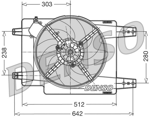 Ventilator radiator (cu carcasa) potrivit ALFA ROMEO 156 1.6/1.8/2.0 02.97-05.06