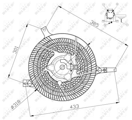 Ventilator radiator (cu carcasa) potrivit NISSAN NAVARA, PICK UP 2.4/2.5D 11.01-