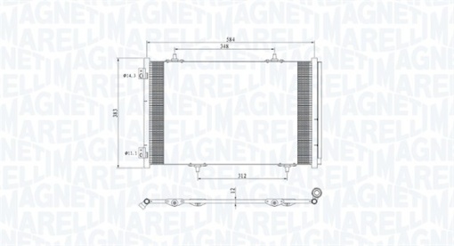 Condensator climatizare (cu uscator) potrivit CITROEN C-ELYSEE; PEUGEOT 301 1.2-1.6LPG 11.12-