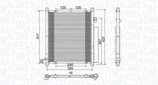 Condensator climatizare (cu uscator) potrivit HONDA JAZZ II 1.2/1.3 03.02-07.08