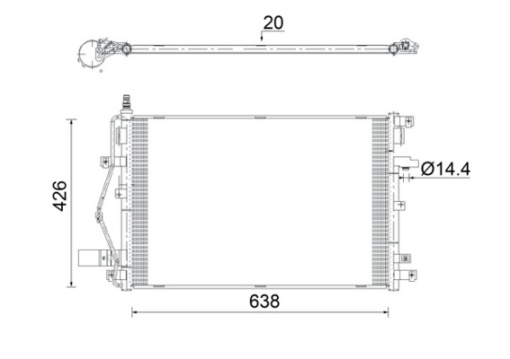 Condensator climatizare potrivit VOLVO XC90 I 2.4D-4.4 06.02-12.14