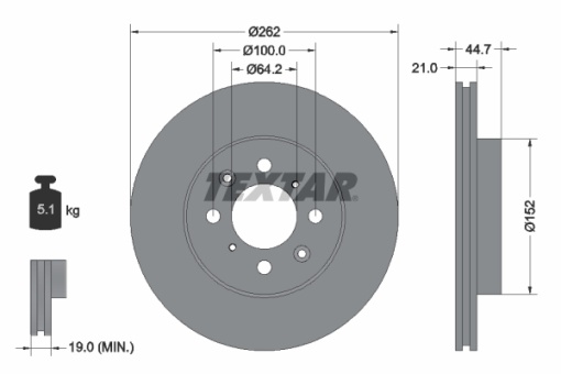 Disc frana Fata Dreapta/Stanga potrivit HONDA CIVIC IV, CIVIC V, CIVIC VI, CIVIC VII, CRX II, CRX III, INSIGHT, JAZZ, JAZZ III, JAZZ IV; LOTUS ELISE; MG MG ZR, MG ZS 1.1-2.0D 10.89- - Img 1