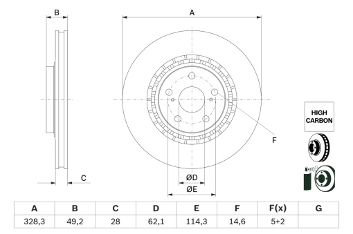 Disc frana Fata Dreapta/Stanga potrivit LEXUS ES, NX, RX; TOYOTA CAMRY, HIGHLANDER / KLUGER, RAV 4 IV, RAV 4 V 2.0-3.5H 05.07- - Img 1