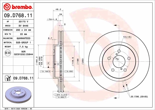 Disc frana Fata Dreapta/Stanga potrivit SUBARU IMPREZA, XV 1.6/2.0/2.0H 10.16-