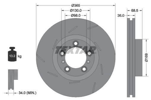 Disc frana Fata Stanga potrivit PORSCHE PANAMERA 3.0-4.8 07.09-10.16