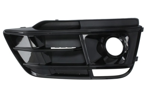 Element bara grila stanga cu locas proiector plastic, negru lucios, S-LINE potrivit AUDI Q5 FY 01.17-10.20
