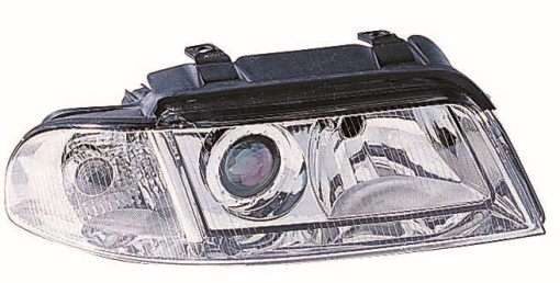 Far fata Dreapta (H7/H7, electric, fara motoras, culoare insert: cromat) potrivit AUDI A4 B5