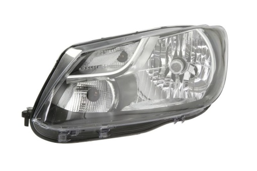 Far fata Stanga (H4, electric, cu motor, culoare insert: negru, culoare semnalizator: transparent) potrivit VW CADDY III, CADDY III/MINIVAN