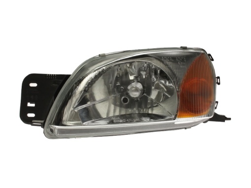 Far fata Stanga (H4/P21W/W5W, electric, cu motor, culoare insert: cromat, culoare semnalizator: galben) potrivit FORD COURIER, FIESTA IV, FIESTA/HATCHBACK, FIESTA/MINIVAN 01.99-04.03
