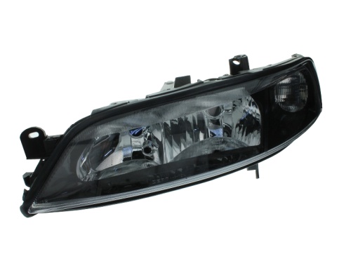 Far fata Stanga (H7/H7, electric, fara motoras, culoare insert: negru, culoare semnalizator: alb) potrivit OPEL VECTRA B