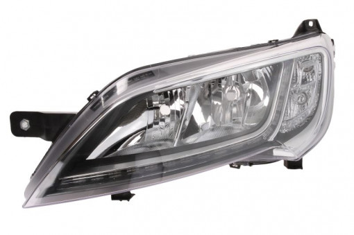 Far stanga (2*H7/H7, reglaj electric, cu motoras, fundal cromat, fundal transparent) CITROEN JUMPER FIAT DUCATO PEUGEOT BOXER, BUS/PLATFORMA/SASIU dupa 2014