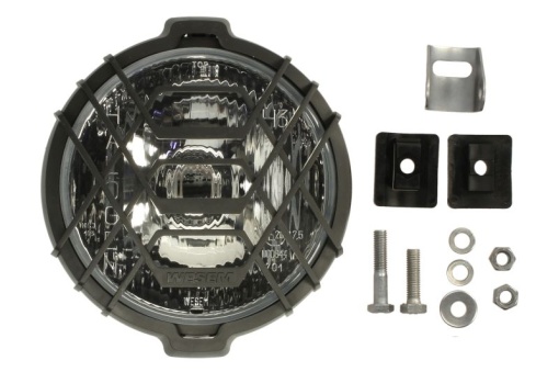 Far universal stanga/dreapta (faza lunga, H3, 12/24V, diametru 160mm, adancime: 66mm, transparent, metal/plastic, negru)