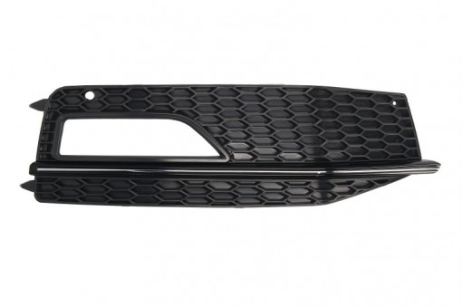 Grila bara fata Dreapta cu linii cromate, S, cu locas proiector, negru potrivit AUDI A4 ALLROAD B8, A4 B8 11.07-05.16 11.11-05.16