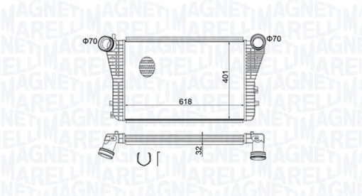 Intercooler potrivit AUDI A3, TT; SEAT ALTEA, ALTEA XL, LEON, TOLEDO III; SKODA OCTAVIA II, SUPERB II, YETI; VW BEETLE, CADDY III, CADDY III/MINIVAN, EOS, GOLF PLUS V 1.4-2.0D 02.03-07.18